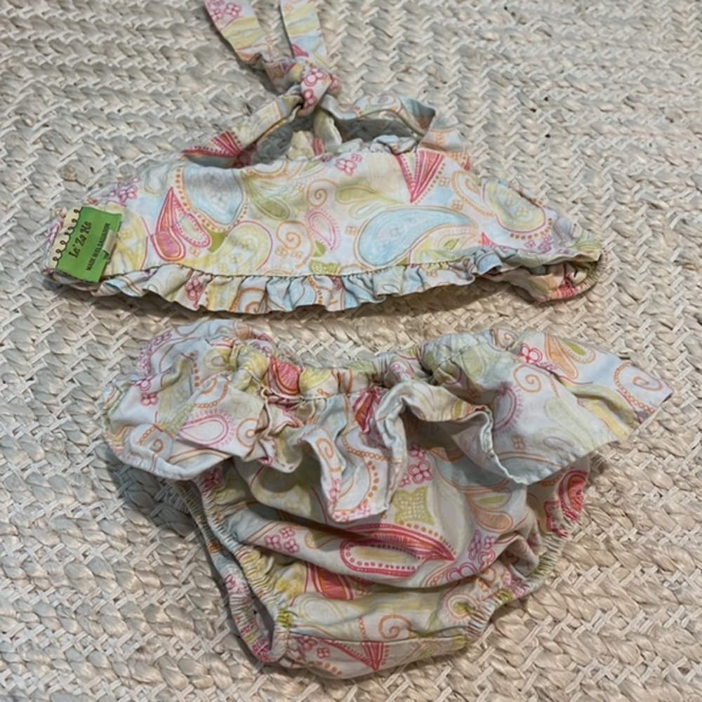 LE’ ZA ME PAISLEY RUFFLE BIKINI-  3T